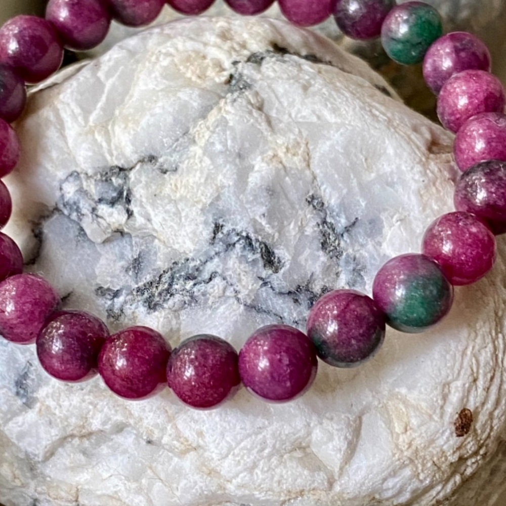 Nwot Genuine Ruby And Zoisite Gemstone Bracelet - image 7